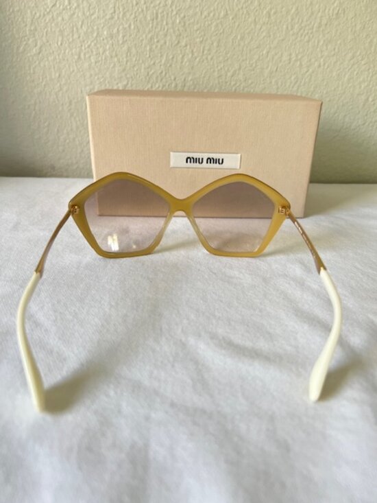 Miu Miu MU11NS KAT-1J1 WOMANS Withe Gold SUNGLASSES main image 4